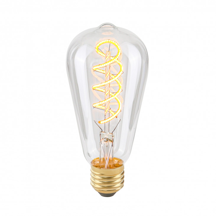 E27 4W 2200K ST64 Spiral Clear